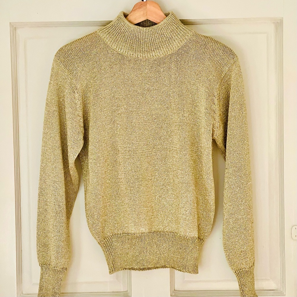 Festive 90’s Evan-Picone Metallic Sweater.